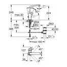 Смеситель для раковины Grohe Eurocube L-Size (цвет - тёмный графит, матовый), с донным клапаном (23135AL0) фото 4 Aquada.com.ua