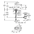 Смеситель для раковины Grohe Eurocube M-Size (цвет - тёмный графит, матовый), с донным клапаном (23445AL0) фото 4 Aquada.com.ua