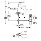 Смеситель однорычажный для раковины Grohe Concetto DN 15 M-Size (цвет - хром) с донным клапаном (23450001) фото 3 Aquada.com.ua