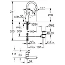 Змішувач для раковини L-розміру Grohe Eurosmart (23537002)
