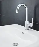 Смеситель для раковины Grohe Eurosmart (цвет - хром), с донным клапаном (23537002) фото 4 Aquada.com.ua