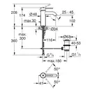Смеситель для раковины Grohe Essence DN 15 (цвет - розовое золото), с донным клапаном (23589DA1) фото 2 Aquada.com.ua