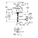 Змішувач для умивальника Grohe Concetto L-Size, хром (23739002)