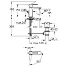 Смеситель для раковины Grohe Lineare XS-Size (цвет - хром), с донным клапаном (23790001) фото 2 Aquada.com.ua
