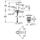 Смеситель однорычажный для раковины Grohe Lineare DN 15 XS-Size (цвет - хром) без донного клапана (23791001) фото 2 Aquada.com.ua