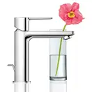 Смеситель однорычажный для раковины Grohe Lineare DN 15 S-Size (цвет - хром) с доным клапаном (32114001) фото 3 Aquada.com.ua