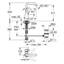 Смеситель для раковины высокий Grohe Essence M-Size, с донным клапаном (32628DL1) фото 3 Aquada.com.ua