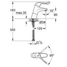 GROHE Одноважільний безпечний змішувач для раковини Euroeco Special SSC (32790000) фото 5 Aquada.com.ua