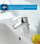 Смеситель однорычажный для раковины Grohe Eurosmart DN 15 S-Size (цвет - хром) с донным клапаном (33265002) фото 13 Aquada.com.ua