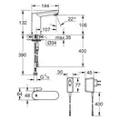 Grohe Змішувач для умивальника Eurosmart Cosmopolitan E з адаптером 100-230V, хром (36325001)