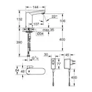Grohe Змішувач для умивальника Eurosmart Cosmopolitan E з адаптером 100-230V, хром (36325001)