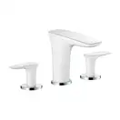 Смеситель для раковины Hansgrohe PuraVida (цвет - хром/белый),с донным клапаном (15063400) фото 1 Aquada.com.ua