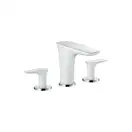 Cмеситель для раковины Hansgrohe PuraVida (цвет - хром/белый), с донным клапаном Push-Open (15073400) фото 1 Aquada.com.ua