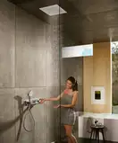 HANSGROHE Термостат для душа, на 2 потребителя хром/чёрный RainSelect (15355600) фото 3 Aquada.com.ua