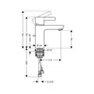 Смеситель для раковины, однорычажный Hansgrohe Metris S (цвет - хром), с донным клапаном (31060000) фото 2 Aquada.com.ua