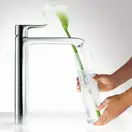 Смеситель для раковины, однорычажный Hansgrohe Metris (цвет - хром), сдонным клапаном (31184000) фото 2 Aquada.com.ua