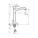 Смеситель для раковины 260, однорычажный Hansgrohe Metropol Classic (цвет - хром/золото), с донным клапаном (31303090) фото 2 Aquada.com.ua