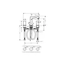 Смеситель для раковины на 3 отверстия Hansgrohe Metropol Classic (цвет - хром), с донным клапаном (31304000) фото 2 Aquada.com.ua