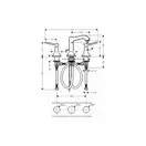 Смеситель для раковины на 3 отверстия Hansgrohe Metropol Classic (цвет - хром), с донным клапаном (31330000) фото 2 Aquada.com.ua