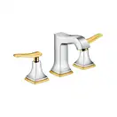 Смеситель для раковины на 3 отверстия Hansgrohe Metropol Classic (цвет - хром/золото), с донным клапаном (31330090) фото 1 Aquada.com.ua