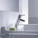 Смеситель для раковины, однорычажный Hansgrohe Talis S (цвет - хром), с донным клапаном (32020000) фото 2 Aquada.com.ua