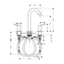 Смеситель для раковины, двухвентильный Hansgrohe Talis (цвет - хром), с донным клапаном (32310000) фото 2 Aquada.com.ua