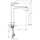 Смеситель для раковины высокий Hansgrohe Metropol (цвет - чёрный матовый), с донным клапаном (32512670) фото 3 Aquada.com.ua