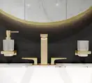 Змішувач для умивальника Hansgrohe Metropol 160 на 3 отвори, поліроване золото оптика (32515990)