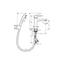 Смеситель для раковины с гигиеническим душем Hansgrohe Metropol (цвет - хром), с донным клапаном (32522000) фото 2 Aquada.com.ua