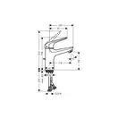 Смеситель для раковины Hansgrohe Novus (цвет - хром), с донным клапаном Push-Open (71032000) фото 3 Aquada.com.ua