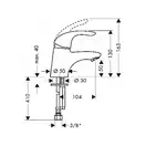 Смеситель для раковины, двухвентильный Hansgrohe Logis (цвет - хром), с донным клапном (71270000) фото 2 Aquada.com.ua
