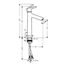 Змішувач для умивальника Hansgrohe Talis S 190 з донним клапаном, хром (72031000)