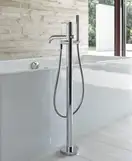 Смеситель для ванны напольный Duravit C.1 (цвет - хром), с душевым гарнитуром (C15250000010) фото 2 Aquada.com.ua