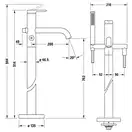 Смеситель для ванны напольный Duravit C.1 (цвет - хром), с душевым гарнитуром (C15250000010) фото 3 Aquada.com.ua