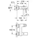 Grohe Eurocube Змішувач для ванни, хром (23140000)