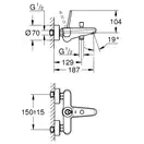 Смеситель для ванны, однорычажный, внешний монтаж Grohe Eurodisc Joy (23431LS0) фото 6 Aquada.com.ua