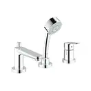 Смеситель на борт ванны Grohe Bau Edge (цвет - хром), с душевым гарнитуром (2511700A) фото 3 Aquada.com.ua
