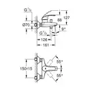 Grohe Eurosmart Смеситель для ванны, хром (33300002)