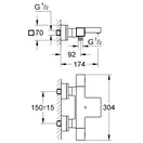 Grohe Grohtherm Cube Термостат для ванны, хром (34497000)