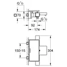 GROHE Термостат для ванны GROHTHERM CUBE (34502000) фото 2 Aquada.com.ua