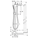 Смеситель отдельностоящий для ванны Hansgrohe PuraVida (цвет - хром/белый) (15473400) фото 4 Aquada.com.ua
