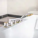 Смеситель на борт ванны Hansgrohe Metropol Classic (цвет - хром/золото) (31315090) фото 2 Aquada.com.ua