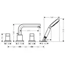 Смеситель на борт ванны Hansgrohe Metris S (цвет - хром) (31443000) фото 2 Aquada.com.ua