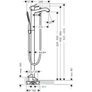 Змішувач для ванни для підлоги Hansgrohe Metropol Classic, Chrome/Gold Optic (31445090)