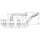 Смеситель на борт ванны Hansgrohe Metris S (цвет - хром), излив 22 см (31447000) фото 2 Aquada.com.ua