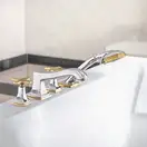 Смеситель на борт ванны Hansgrohe Metropol Classic (цвет - хром/золото) (31449090) фото 2 Aquada.com.ua
