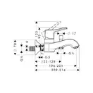 Смеситель для ванны Hansgrohe Metris Classic (цвет - шлифованный никель) (31478820) фото 2 Aquada.com.ua
