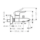 Смеситель для ванны Hansgrohe Metris (цвет- хром) (31480000) фото 2 Aquada.com.ua