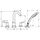 Смеситель на борт ванны Hansgrohe Talis (цвет - хром) (32314000) фото 2 Aquada.com.ua