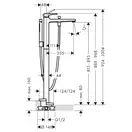 Смеситель для ванны напольный Hansgrohe Metropol (цвет - хром), с душевым гарнитуром (32532000) фото 6 Aquada.com.ua
